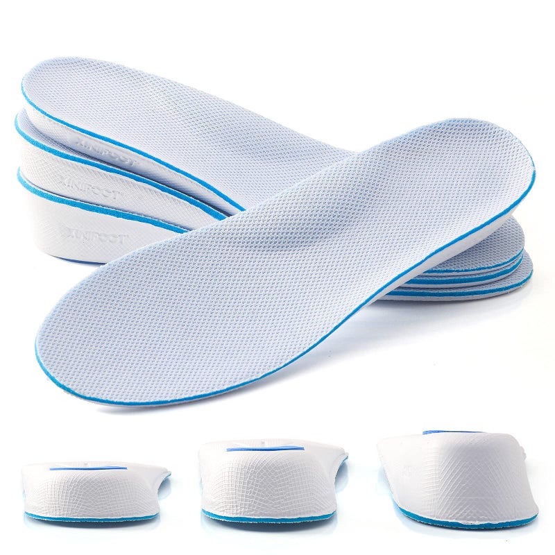 XINIFOOT نعل داخلي لزيادة الارتفاع ودعم قوس القدم ونعال أحذية قابلة للتنفس وحشوات رفع الكعب ونعال مصعد للرجال (ارتفاع 2.5 سم) - Image 1